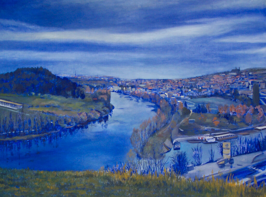 Florian Leibetseder, "Prag, von Norden aus gesehen", aus der Serie "Podbaba", 90x120cm /Öl auf Leinwand/ 2007