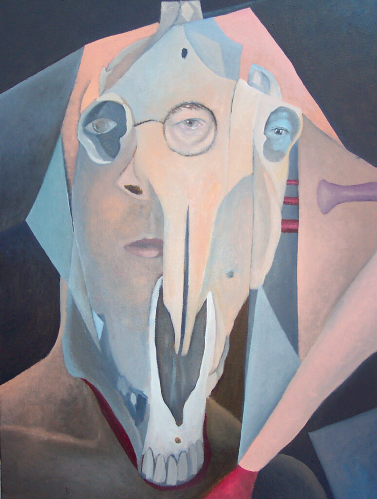 Florian Leibetseder, "Einauge" aus der Serie "Pferdeschaedel", 80x60cm, Öl auf Leinwand, 2007