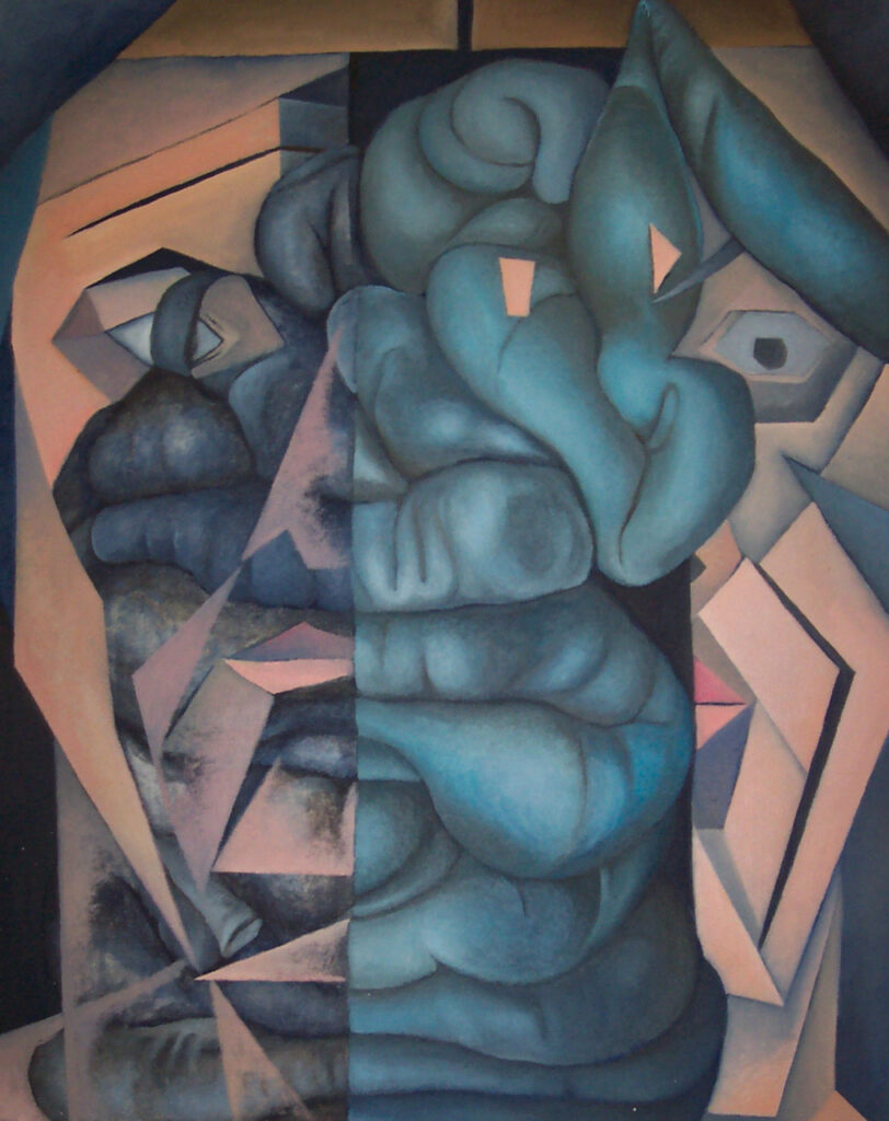 Florian Leibetseder, "Gedaerme", aus der Serie "Körperteile", 90x72cm, Acryl und Öl auf Leinwand, 2008