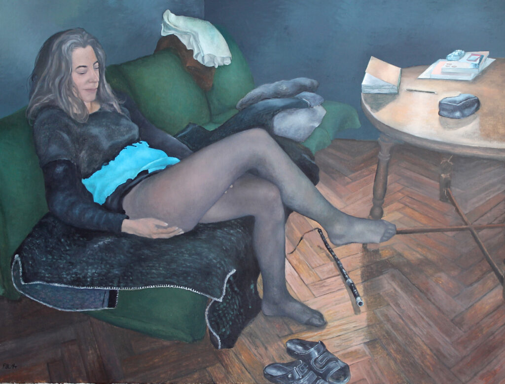 Florian Leibetseder,"Die Kunst ist eine strenge Herrin", 90x120cm, Öl auf Leinwand, 2014