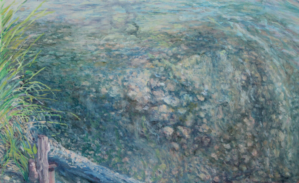 Florian Leibetseder, "Wasserschleier", 12,5x20cm, Öl auf Kupfer, 2018