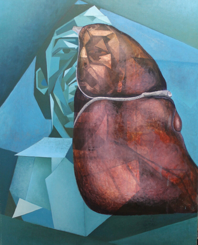 Florian Leibetseder, "Lunge", aus der Serie "Körperteile", 90x72cm, Acryl und Öl auf Leinwand, 2008