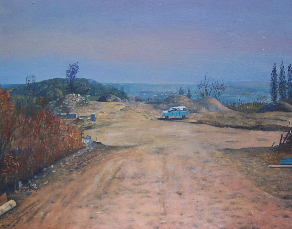 Florian Leibetseder, "Das letzte Auto", aus der Serie "Welt ohne Menschen", 70x90cm, Öl auf Leinwand, 2008