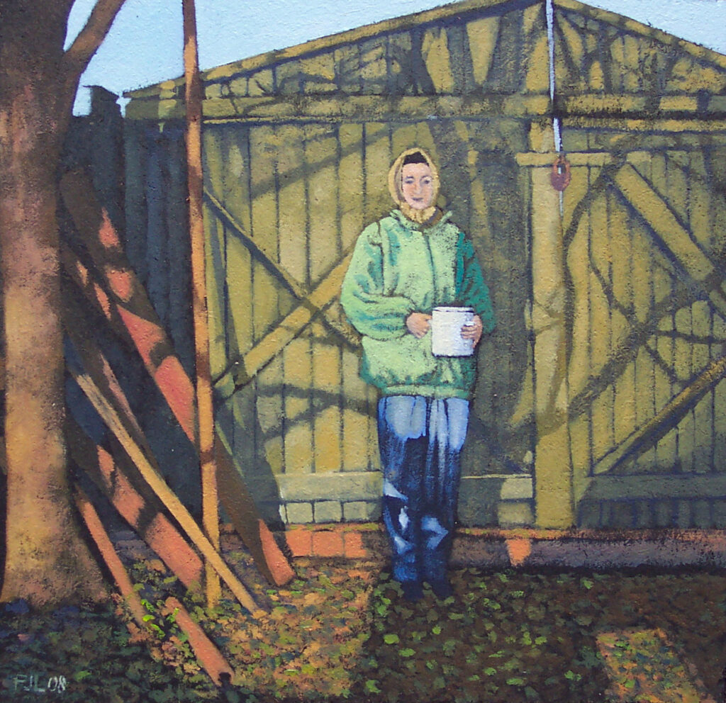 Florian Leibetseder, "Der Topf" aus der Serie "Poltava", 20x20cm, Öl auf Pressspanplatte, 2008
