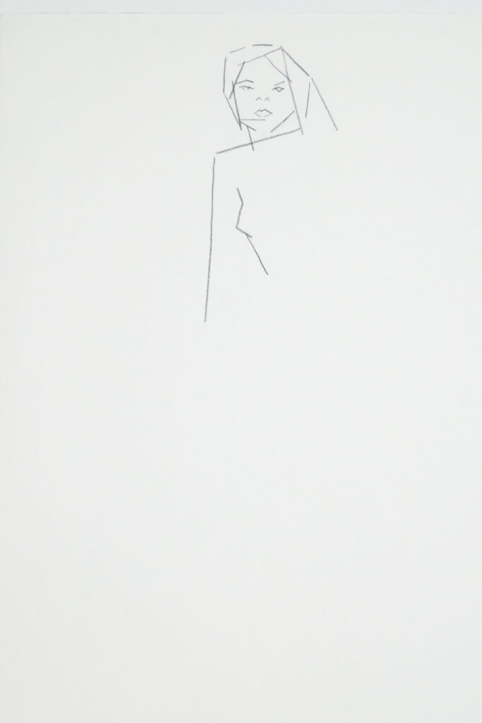Florian Leibetseder, O.T.,42x30cm, Kohle auf Papier, 1989